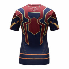 Women's Spider Man Compression 'Iron Spider Man' Short Sleeve Rashguard