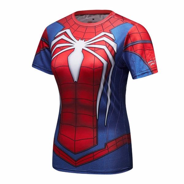 Women's Spider Man Compression 'PS4' Short Sleeve Rashguard