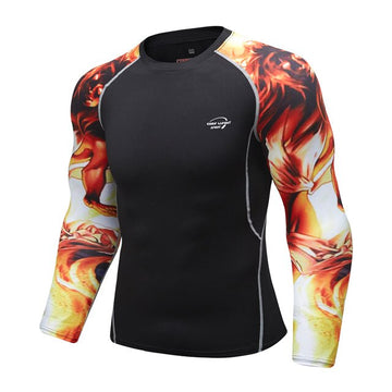 Flames Tribal Compression Elite Long Sleeve Rashguard Tribal Compression Elite Long Sleeve Rashguard