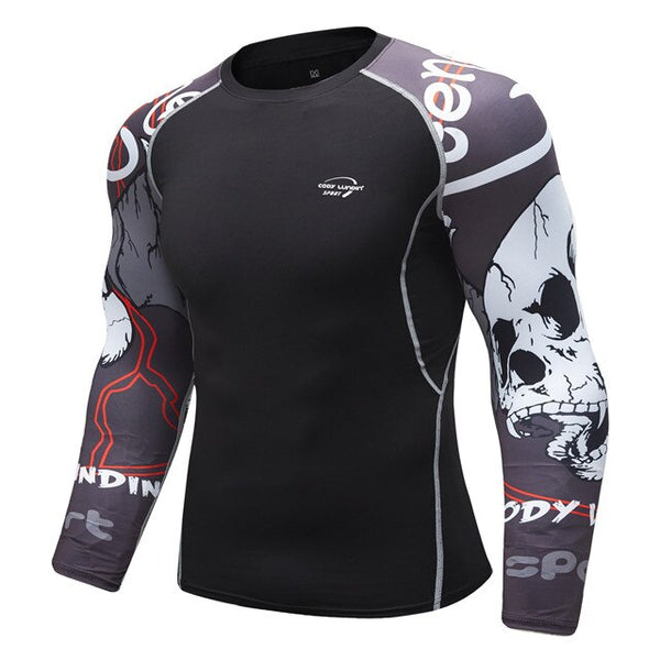 Skull Compression 'Ghost Rider' Elite Long Sleeve Rashguard