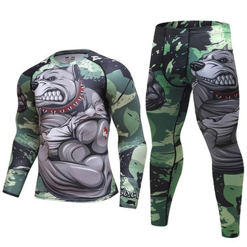 Compression Elite Pit Bull Long Sleeve Rashguard Set