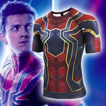 Iron Spider Man Compression Far From Home Short Sleeve Rashguard Spider Man