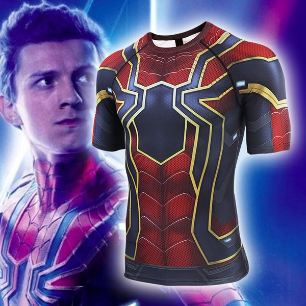Spider Man Compression 'Far From Home | Iron Spider Man' Short Sleeve Rashguard