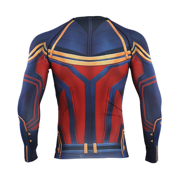 Men's Captain Marvel Compression 'End Game' Long Sleeve Rashguard