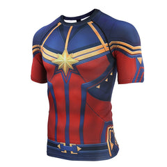 Women's Captain Marvel Compression 'End Game' Short Sleeve Rashguard