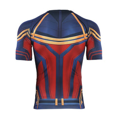 Women's Captain Marvel Compression 'End Game' Short Sleeve Rashguard