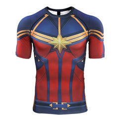 Women's Captain Marvel Compression 'End Game' Short Sleeve Rashguard