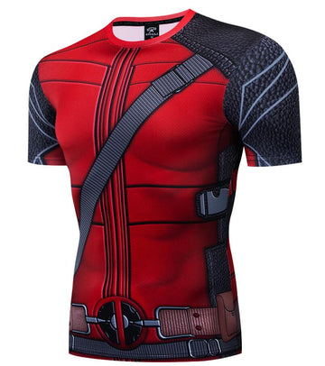 Deadpool Rashguard Compression Short Sleeve Compression Deadpool