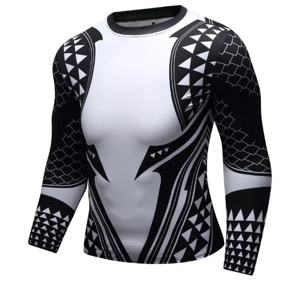 Aquaman 'Dark Tattoo' Elite Long Sleeve Compression Rash Guard