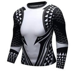 Aquaman 'Dark Tattoo' Elite Long Sleeve Compression Rash Guard