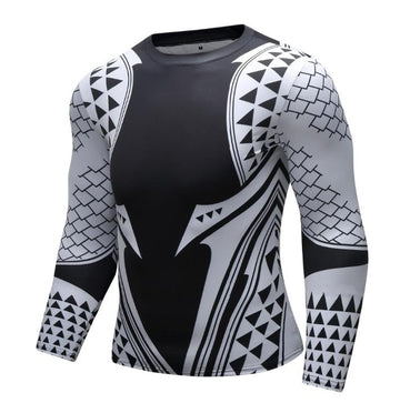 Aquaman Light Tattoo Elite Long Sleeve Rash Guard Compression