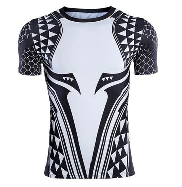 Dark Tattoo Aquaman Short Sleeve Compression Rash Guard