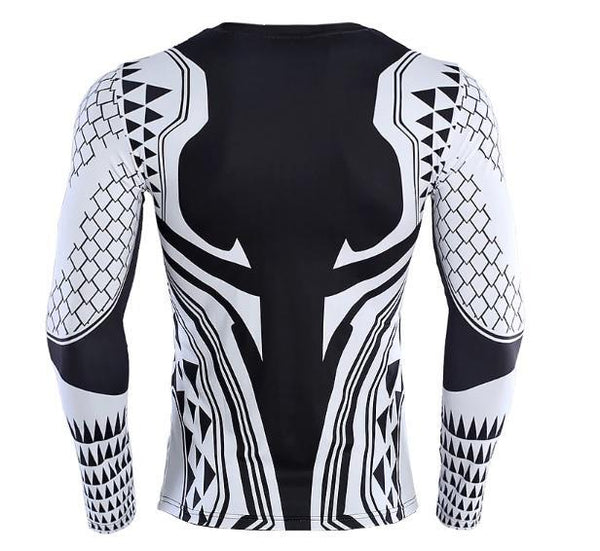 Aquaman 'Light Tattoo' Long Sleeve Compression Rash Guard