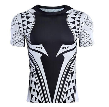 Aquaman Rash Guard Short Sleeve Light Tattoo Compression