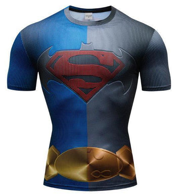 Premium Compression Short Sleeve Rash Guard Batman Vs Superman Batman