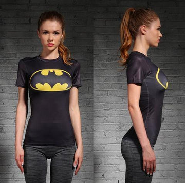 Batman Classic Women's Short Sleeve Rash Guard Batman Classic Women's Short Sleeve Rash Guard
