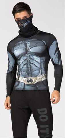 Dark Knight Batman Long Sleeve Compression High Collar Rashguard