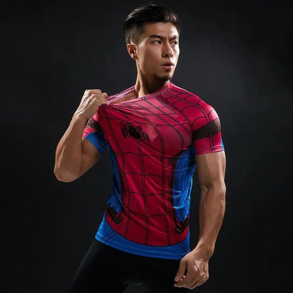 Spiderman "Classic" Compression Short Sleeve Rashguard-RashGuardStore