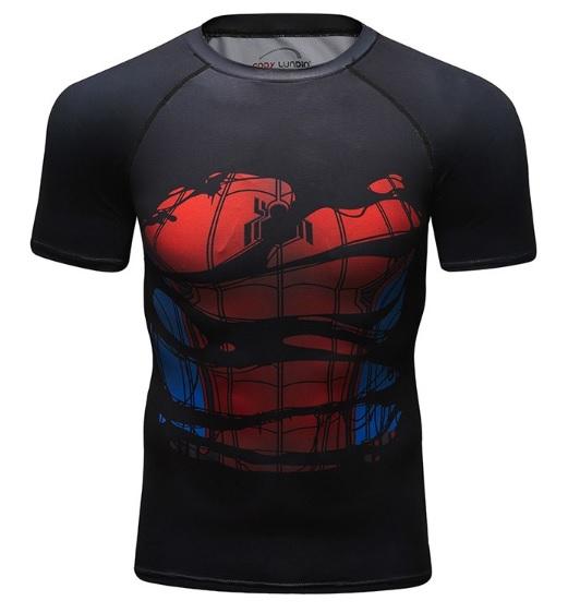 Spiderman Classic 'Hero Revealed' Compression Short Sleeve Rashguard-RashGuardStore