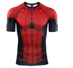Spiderman 'Far From Home' Compression Short Sleeve Rashguard-RashGuardStore