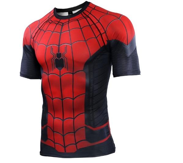 Spiderman 'Far From Home' Compression Short Sleeve Rashguard-RashGuardStore