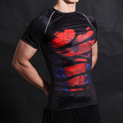 Spiderman "Hero Revealed" Black Compression Rash Guard-RashGuardStore