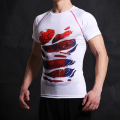 Spiderman "Hero Revealed" White Compression Rash Guard-RashGuardStore