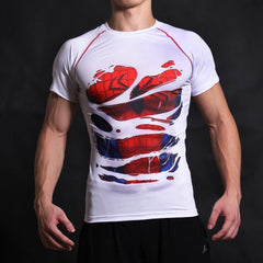 Spiderman "Hero Revealed" White Compression Rash Guard-RashGuardStore
