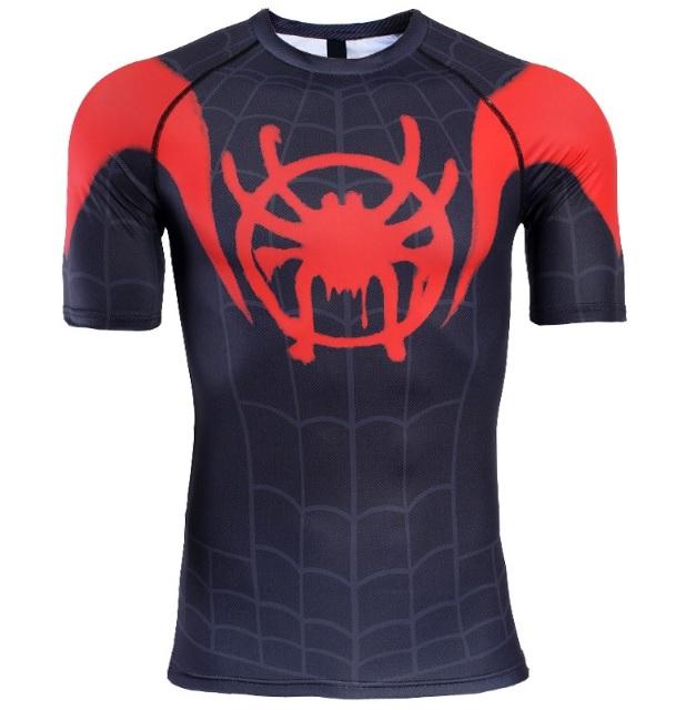 Spiderman 'Into The Spiderverse' Miles Morales Compression Short Sleeve Rashguard-RashGuardStore