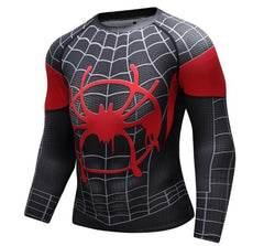 Spiderman 'Into The Spiderverse' Miles Morales Premium Compression Long Sleeve Rashguard-RashGuardStore