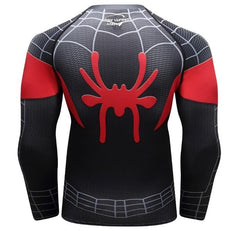 Spiderman 'Into The Spiderverse' Miles Morales Premium Compression Long Sleeve Rashguard-RashGuardStore