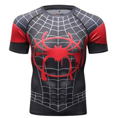Spiderman 'Into The Spiderverse' Miles Morales Premium Compression Short Sleeve Rashguard-RashGuardStore