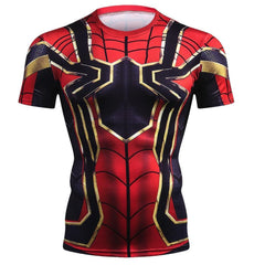 Spiderman "Iron Spider" Compression Short Sleeve Rashguard-RashGuardStore