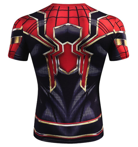 Spiderman "Iron Spider" Compression Short Sleeve Rashguard-RashGuardStore