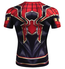 Spiderman "Iron Spider" Compression Short Sleeve Rashguard-RashGuardStore