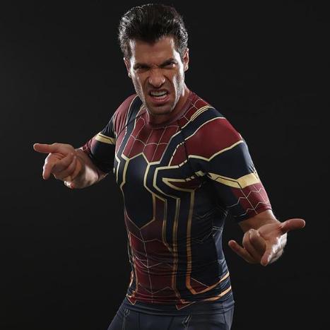 Spiderman "Iron Spider" Infinity War Compression Short Sleeve Rashguard-RashGuardStore
