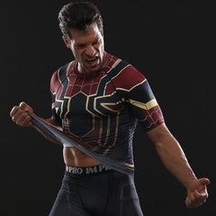 Spiderman "Iron Spider" Infinity War Compression Short Sleeve Rashguard-RashGuardStore