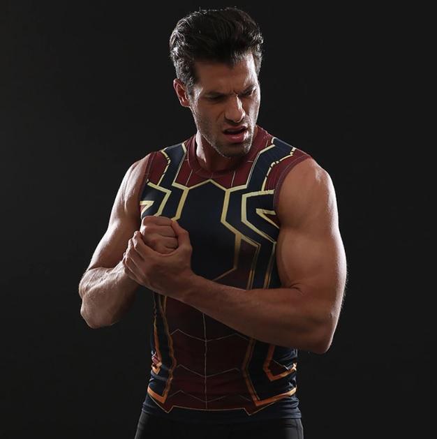 Spiderman "Iron Spider" Infinity War Compression Tank Top-RashGuardStore