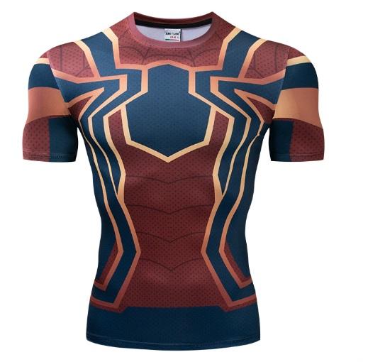 Spiderman "Iron Spider" Infinity War Dri-Fit Short Sleeve Rashguard-RashGuardStore