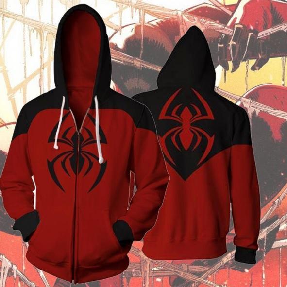 Spiderman 'Kaine Parker Scarlet Spider' Zip Up Hoodie-RashGuardStore