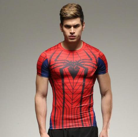 Spiderman "Sensational" Compression Short Sleeve Rashguard-RashGuardStore