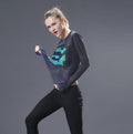 Supergirl 'Tie-Dye/Black' Compression Long Sleeve Rash Guard-RashGuardStore