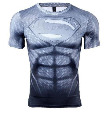 Superman "Blue" Compression Short Sleeve Rashguard-RashGuardStore