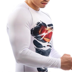 Superman "Dark Hero Revealed" Compression Long Sleeve Rashguard-RashGuardStore