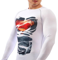 Superman "Dark Hero Revealed" Compression Long Sleeve Rashguard-RashGuardStore