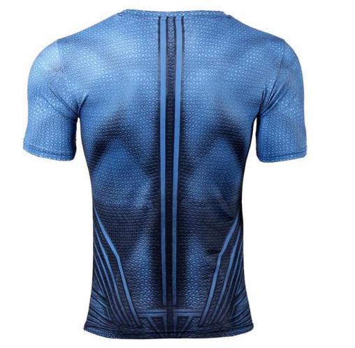 Superman "Distant Fires" Short Sleeve Compression Rashguard-RashGuardStore