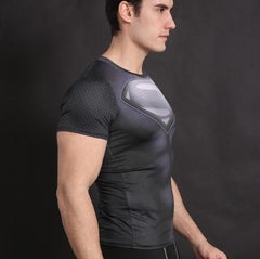 Superman "Flash Point" Compression Short Sleeve Rashguard-RashGuardStore