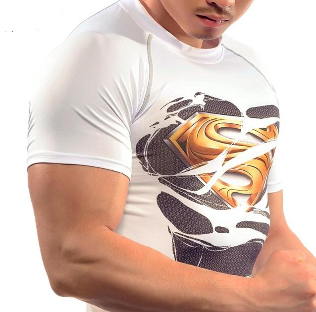 Superman "Gold S Hero Revealed" Compression Short Sleeve Rashguard-RashGuardStore
