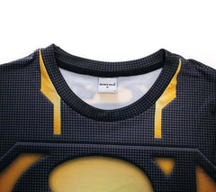 Superman "Powersuit Black/Yellow" Premium Dri-Fit Long Sleeve Rashguard-RashGuardStore