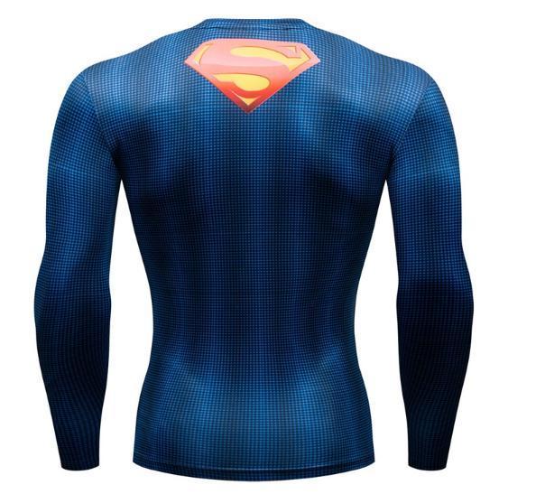 Superman "Powersuit Classic" Premium Dri-Fit Long Sleeve Rashguard-RashGuardStore